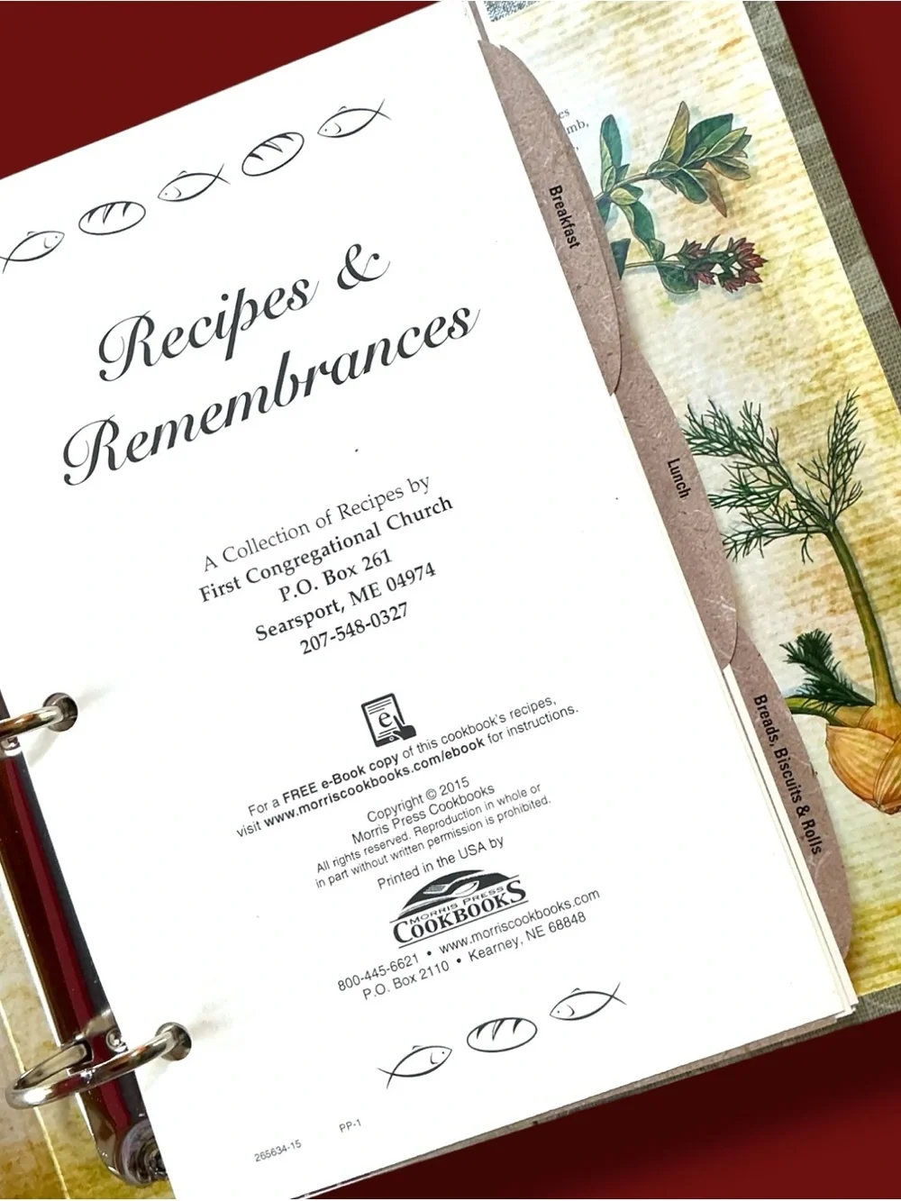 Searsport Maine First Congregational Church 2015 Recipe Book 200th Anniversary